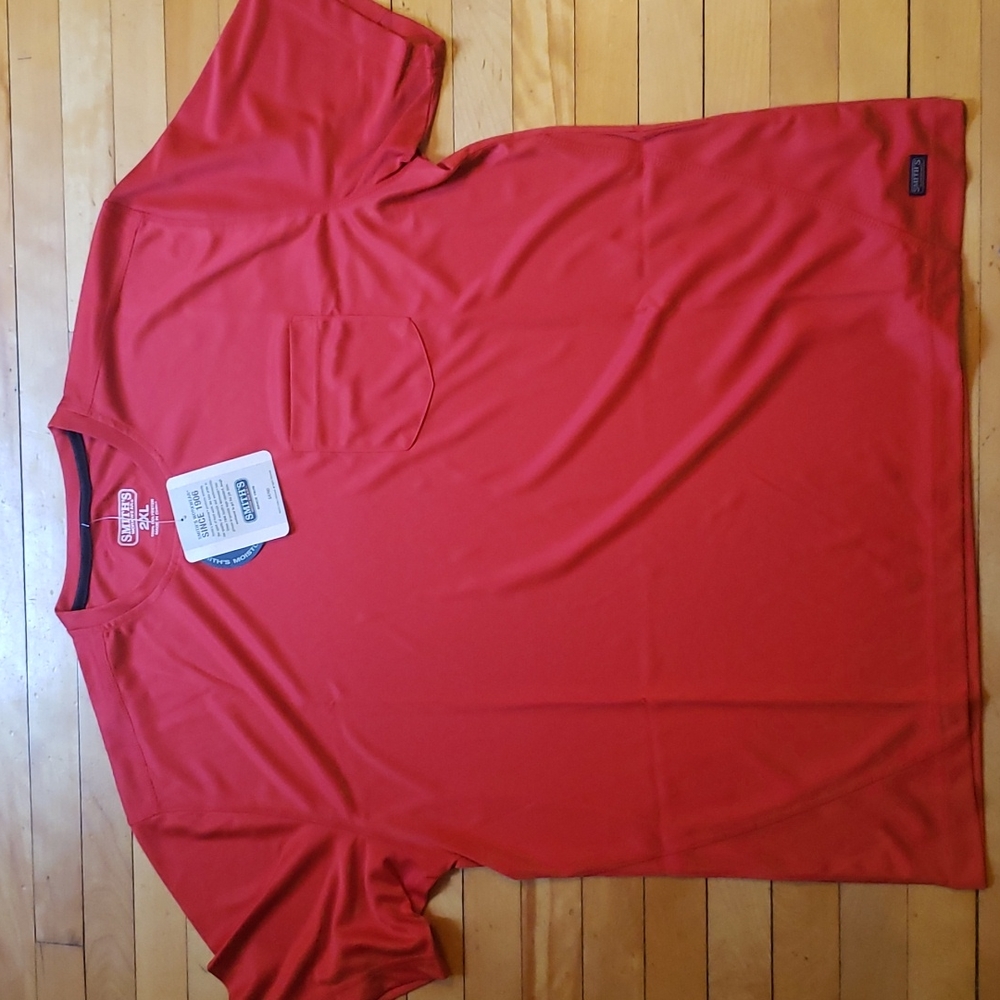 Smith's Workwear Men's Red performance pocket tee size 2XL - Picture 2 of 9